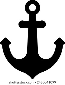 anchor glyph icon illustration vector
