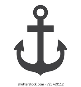 Anchor glyph icon, navigation and nautical, naval sign vector graphics, a solid pattern on a white background, eps 10.