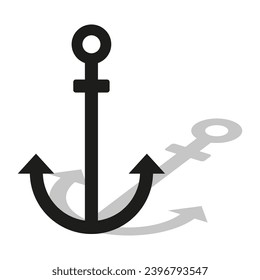anchor glyph icon. Vector illustration. EPS 10.