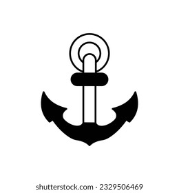 Anchor Glyph Vector Icon that can easily edit or modify


