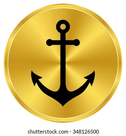 Anchor - gold vector icon
