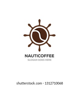 Anchor graphic design template vector illustration isolated and coffee seeds logo,  vector, icon, clever logo