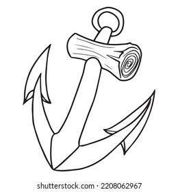 Anclaje diseño gráfico ilustración vectorial, dibujo de tatuajes de arte, dibujo a mano, uso de impresión