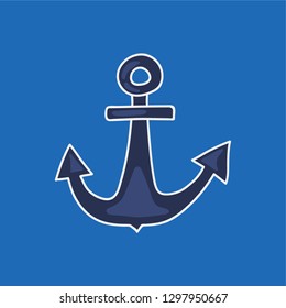 anchor hand drawn icon. marine vector illustration. editable stroke.