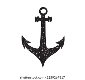 Anchor hand drawn Illustration, vector.