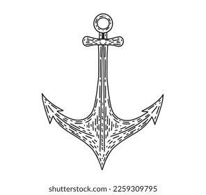 Anchor hand drawn Illustration, vector.
