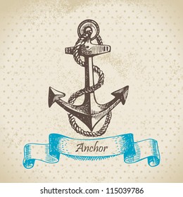 Anchor. Hand drawn illustrations	