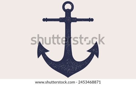 Anchor, hand drawn sketch, artwork. Vintage sea anchor, silhouette style hand drawn graphic. Hand drawn vintage retro print, anchor sketch ink pencil drawing, old school. Vector Illustration
