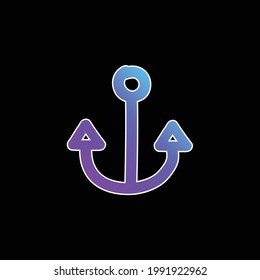 Icono de vector de gradiente azul de la herramienta de dibujo manual de anclaje