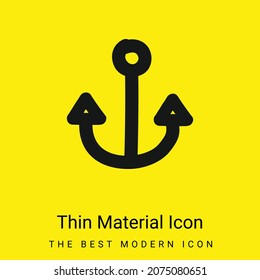 Herramienta de dibujo manual de anclaje icono de material amarillo brillante mínimo
