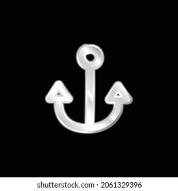 Anchor Hand Drawn Tool silver plated metallic icon