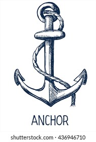 anchor hand drawn vector illustration