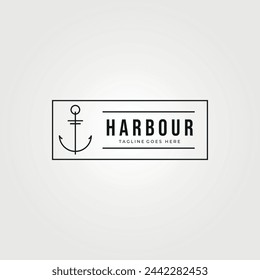 diseño de ilustración vintage vintage del logotipo de la tipografía del puerto del ancla
