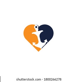 Anchor heart shape concept vector logo design.