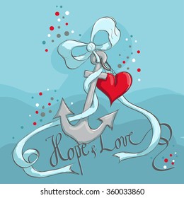 Anchor and heart symbols for hope and love