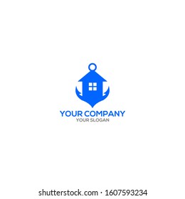 Anchor Home Logo Design Vector