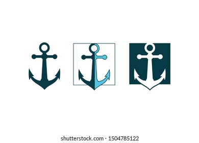 anchor icon with 3 variation concept ready to use