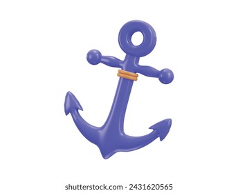 anchor icon 3d rendering vector illustration