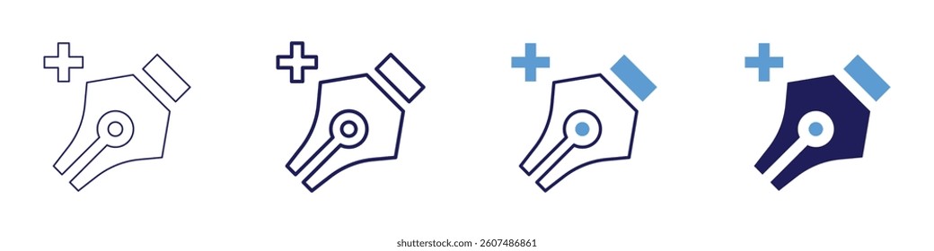 Anchor icon in 4 different styles. Thin Line, Line, Bold Line, Duotone. Duotone style. Editable stroke.