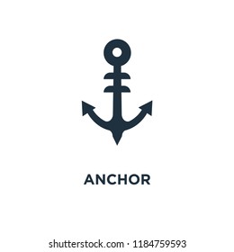 Anchor icon. Black filled vector illustration. Anchor symbol on white background. Can be used in web and mobile.