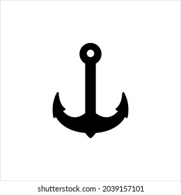 Anchor icon. Black silhouette. Front view. Vector simple flat graphic illustration. The isolated object on a white background. Isolate.