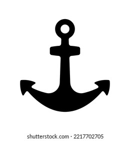 Anchor icon. Black silhouette. Front side view. Vector simple flat graphic illustration. Isolated object on a white background. Isolate.