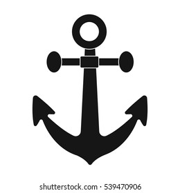 Anchor icon in black style isolated on white background. Pirates symbol stock vector illustration.