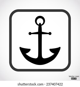 anchor icon - black vector illustration