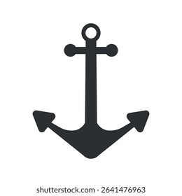 Anchor icon. Black vector illustration.