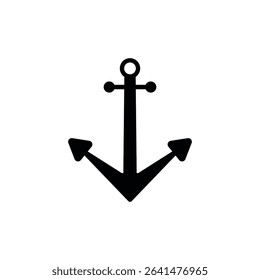 Anchor icon. Black vector illustration.