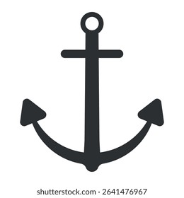 Anchor icon. Black vector illustration.