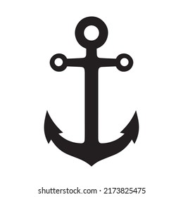 Anchor icon black white vector illustration