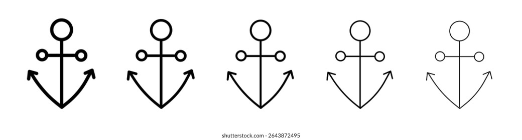 Anchor icon black and white vector sign