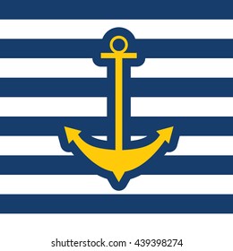 anchor icon blue color illustration