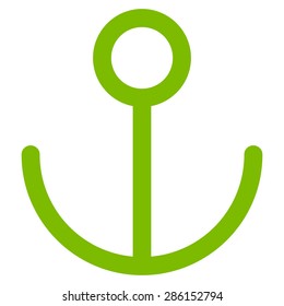 Anchor icon from Business Bicolor Set. This flat vector symbol uses eco green color, rounded angles, and isolated on a white background.