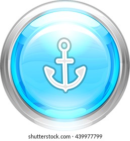 Anchor icon, button sign. Vector illustration