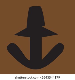 Anchor icon in clean vector style, symbolizing stability, sailing, and marine life. Ideal for nautical themes, shipping, and travel design. Editable EPS file included.