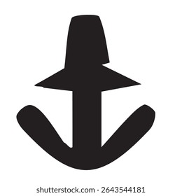 Anchor icon in clean vector style, symbolizing stability, sailing, and marine life. Ideal for nautical themes, shipping, and travel design. Editable EPS file included.