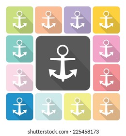 Anchor Icon color set vector illustration.