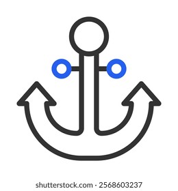 Anchor icon. Concept of stability, security, and maritime.