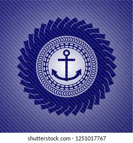 anchor icon with denim texture