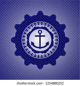 anchor icon with denim texture
