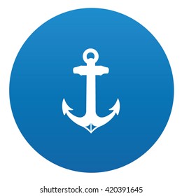 Anchor icon design on blue background,vector