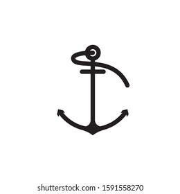 Anchor icon design. Sailor symbol isolated on white background. Vector illustration