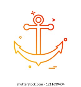 Anchor icon design vector