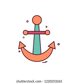 Anchor icon design vector 