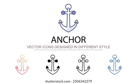 Ankersymbol-Design mit weißem Hintergrund - Stockgrafik