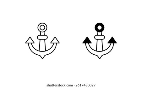 Anchor icon design with white background stock illustration