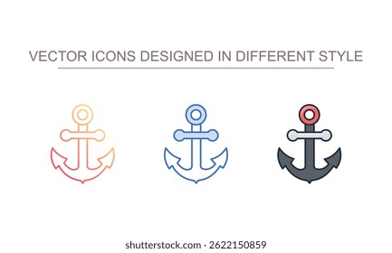 Anchor icon design with white background stock illustration
