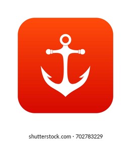 Anchor icon digital red for any design isolated on white vector illustration